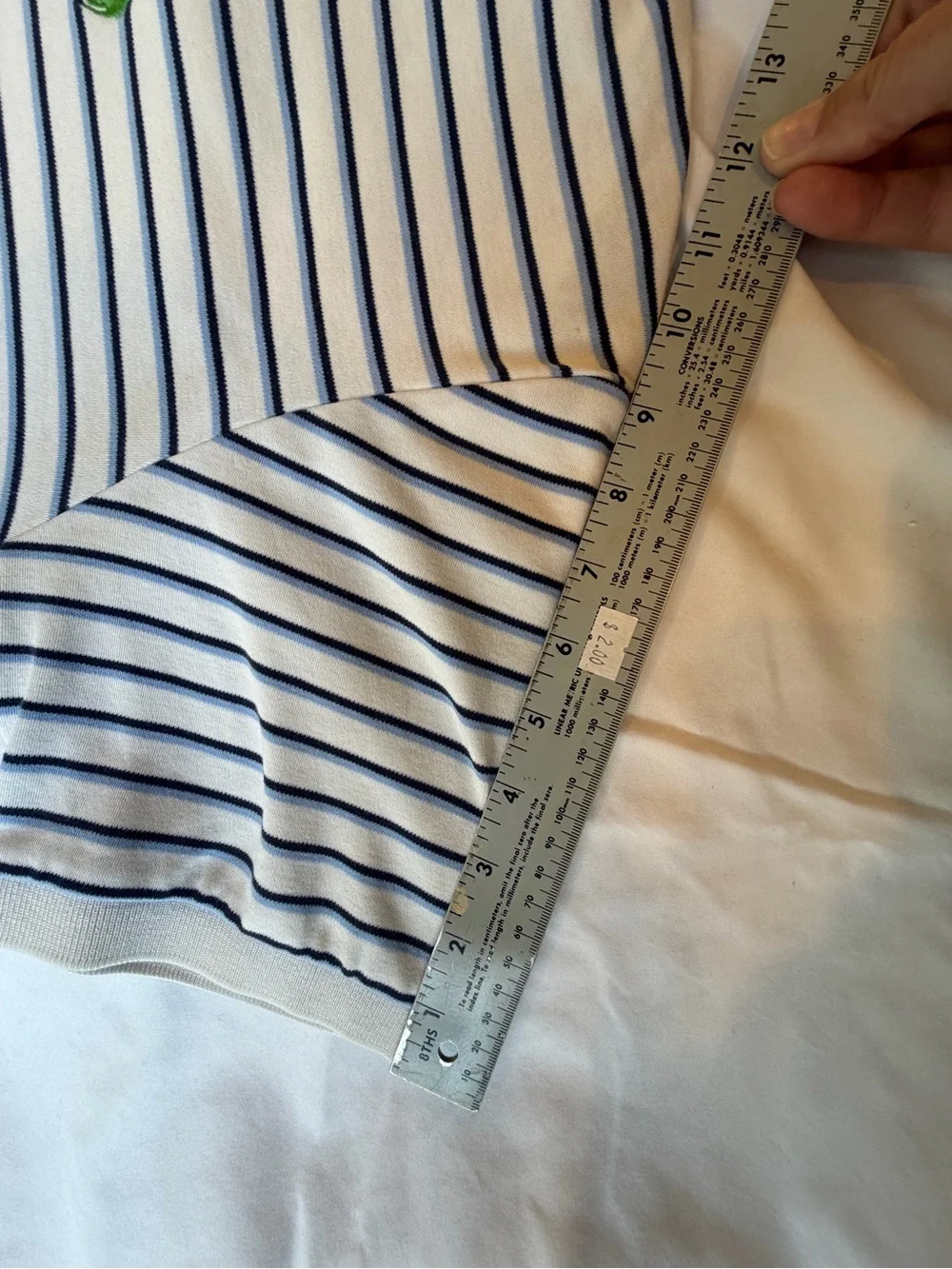 Vintage Polo by Ralph Lauren White Navy Striped Polo Shirt | 100% Cotton